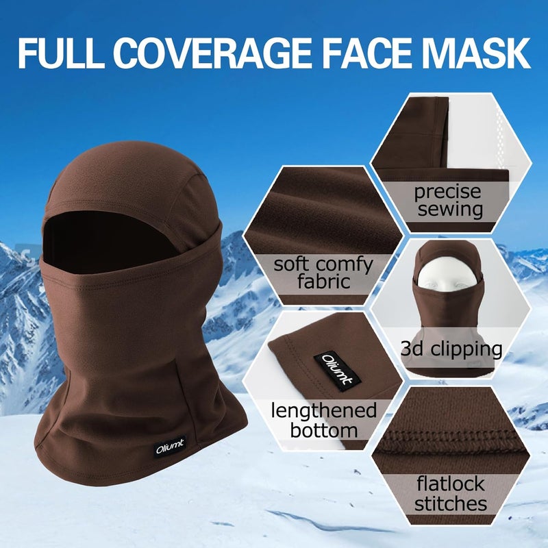 Oliumt Balaclava Ski Mask, Warm, Breathable & Lightweight, Full Coverage Fleece Winter Face Mask for Men & Women - Image 3